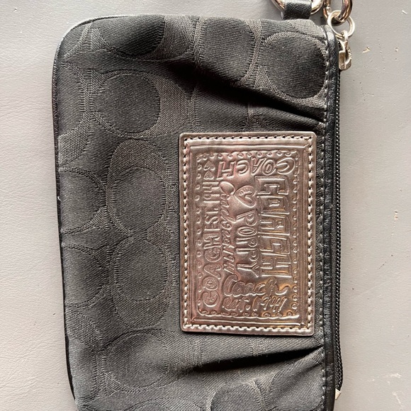 Coach Black and Silver Wristlet - Picture 1 of 5